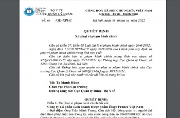 Cục Quản lý Dược ra quyết định xử phạt Dược phẩm Éloge France Việt Nam