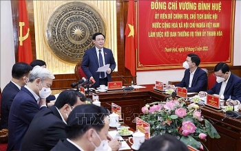 Chủ tịch Quốc hội làm việc với Ban Thường vụ Tỉnh ủy Thanh Hóa