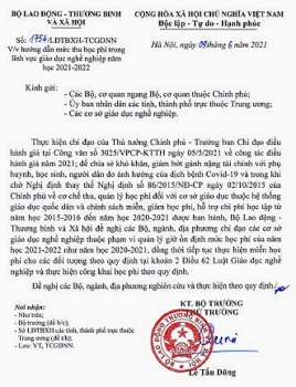 Mức học phí năm học 2021-2022 sẽ không tăng tại các cơ sở giáo dục nghề nghiệp