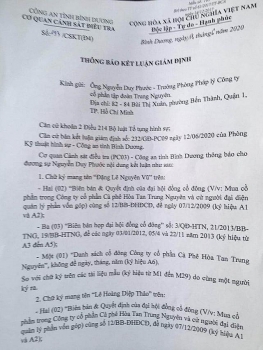 Vụ án làm giả tài liệu tại Trung Nguyên: Bà Lê Hoàng Diệp Thảo không nhận được Thông báo kết luận giám định!